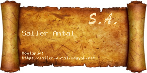 Sailer Antal névjegykártya